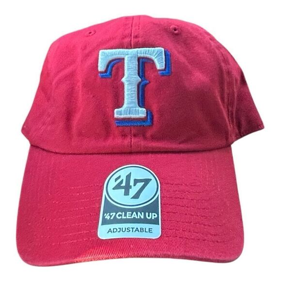 Texas Rangers '47 Brand Red Adjustable Strap Cap Unisex Baseball Hat - Picture 1 of 4